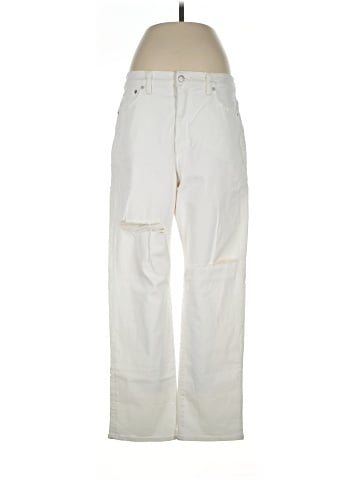 Madewell The '90s Straight Jean in Tile White: Ripped Edition (view 1)