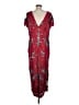 JS Collections 100% Nylon Floral Red Cocktail Dress Size M (estimated) - photo 2