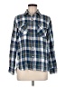 Current/Elliott 100% Cotton Plaid Blue Long Sleeve Button-Down Shirt Size Med (2) - photo 1