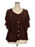 Haptics Brown Short Sleeve Blouse Size 3X  - photo 1