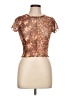 Almost Famous Brown Short Sleeve Top Size L - photo 1