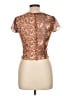 Almost Famous Brown Short Sleeve Top Size L - photo 2