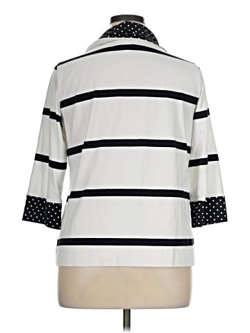 Christopher & Banks 3/4 Sleeve Button-Down Shirt (view 2)