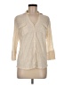J. McLaughlin Ivory 3/4 Sleeve Button-Down Shirt Size M - photo 1