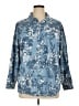 D&Co. Floral Blue Long Sleeve Button-Down Shirt Size 1X - photo 1