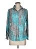 David Cline Polka Dots Teal 3/4 Sleeve Button-Down Shirt Size M - photo 1