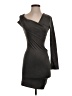 Olivaceous Solid Gray Cocktail Dress Size S - photo 1