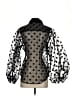 Boston Proper 100% Polyester Polka Dots Black Long Sleeve Blouse Size S - photo 2