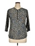 NY Collection Blue 3/4 Sleeve T-Shirt Size L - photo 1