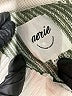 Aerie 100% Polyester Ivory Green Pullover Sweater Size M - photo 6