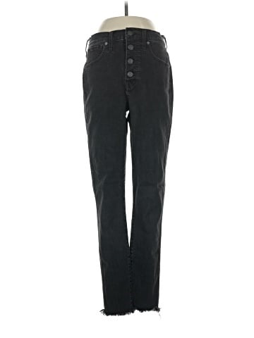 Madewell 10" High-Rise Skinny Jeans in Berkeley Black: Button-Through Edition (view 1)