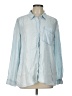 Express 100% Lyocell Blue Long Sleeve Button-Down Shirt Size L - photo 1