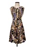 Collective Concepts Print Brown Casual Dress Size S (petite) - photo 1