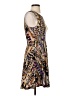 Collective Concepts Print Brown Casual Dress Size S (petite) - photo 4