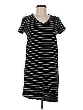 merona t shirt dress Merona White & Grey Striped Hooded T-Shirt Dress SMALL