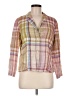 Pendleton 100% Linen Plaid Tan 3/4 Sleeve Button-Down Shirt Size Med Petite - photo 1