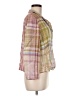 Pendleton 100% Linen Plaid Tan 3/4 Sleeve Button-Down Shirt Size Med Petite - photo 4