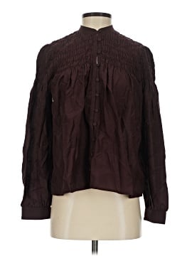 Madewell Smocked Top in Cotton-Silk Blend (view 1)