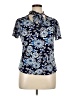 Adrienne Vittadini Floral Blue Short Sleeve Blouse Size XL - photo 1