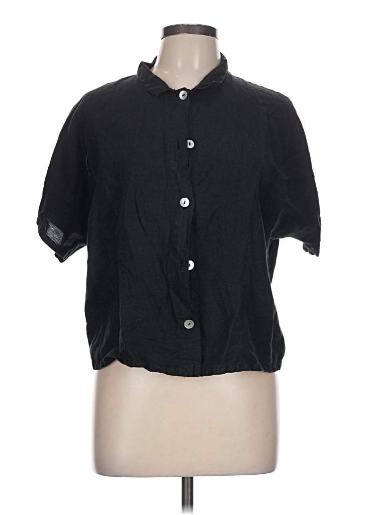 Pre-owned Bryn Walker Short Sleeve Blouse In Black