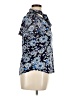 Adrienne Vittadini Floral Blue Short Sleeve Blouse Size XL - photo 4