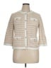 Doncaster Collection 100% Cotton Stripes Tan Ivory Jacket Size 14 - photo 1