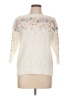 Ann Taylor LOFT Floral Ivory Pullover Sweater Size L - photo 1