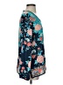 Tolani Floral Teal Long Sleeve Blouse Size XS - photo 4