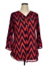 Wishful Park 100% Polyester Chevron-herringbone Red 3/4 Sleeve Blouse Size XL - photo 1