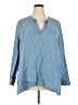 Soft Surroundings Leopard Print Blue 3/4 Sleeve Blouse Size 2X - photo 1