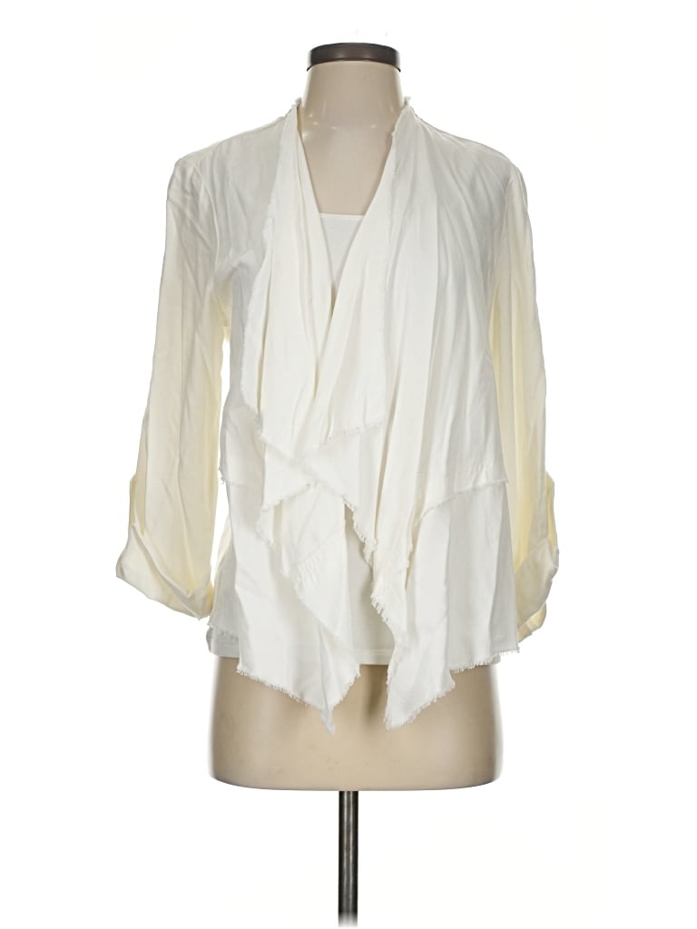 Pre-owned Karen Kane 3/4 Sleeve Blouse In Ivory