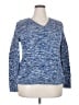 Lands' End 100% Cotton Tweed Blue Pullover Sweater Size 18 - photo 1