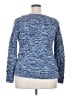 Lands' End 100% Cotton Tweed Blue Pullover Sweater Size 18 - photo 2