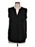 Ann Taylor Black Sleeveless Button-Down Shirt Size L (tall) - photo 1