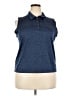 IZOD 100% Polyester Blue Sleeveless Blouse Size 2X (estimated) - photo 1