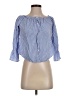 Timing 100% Cotton Blue 3/4 Sleeve Blouse Size S - photo 1