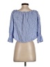 Timing 100% Cotton Blue 3/4 Sleeve Blouse Size S - photo 2