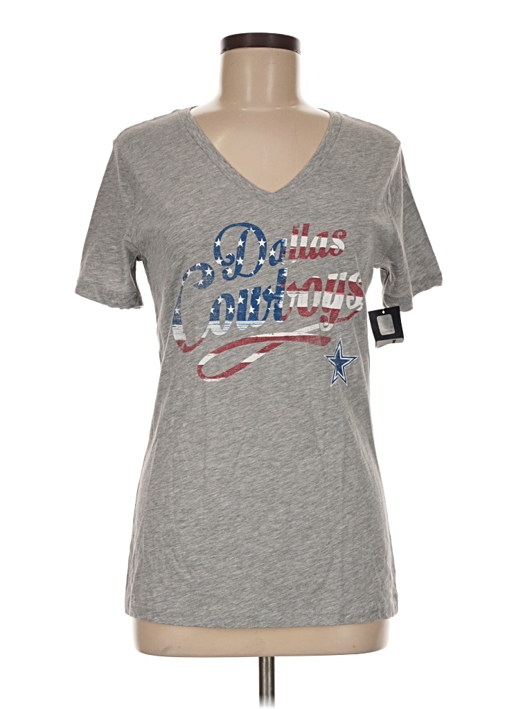 DALLAS COWBOYS Short Sleeve T-Shirt: Gray Tops – Size Medium