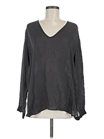 Vince. Long Sleeve Silk Top (view 1)