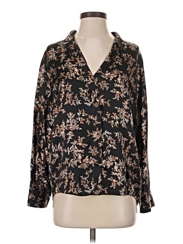 Vince. Long Sleeve Silk Top (view 1)