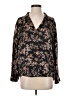 Vince. 100% Silk Floral Black Long Sleeve Silk Top Size XS - photo 1