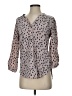 Amour Vert Polka Dots Gray Tan 3/4 Sleeve Blouse Size S - photo 1