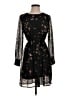 SM Wardrobe 100% Polyester Print Black Cocktail Dress Size S - photo 1