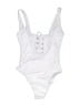 Unbranded Solid White One Piece Swimsuit Size S - photo 2