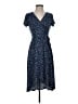 Olivia Grey Polka Dots Blue Casual Dress Size S - photo 1
