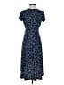 Olivia Grey Polka Dots Blue Casual Dress Size S - photo 2