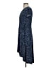 Olivia Grey Polka Dots Blue Casual Dress Size S - photo 5