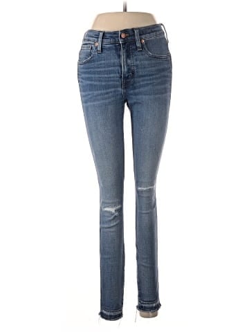 Madewell 9" Mid-Rise Skinny Jeans in York Wash: Rip and Repair Edition (view 1)