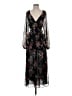 MNG 100% Polyester Floral Black Cocktail Dress Size 4 - photo 1