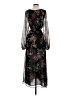 MNG 100% Polyester Floral Black Cocktail Dress Size 4 - photo 2